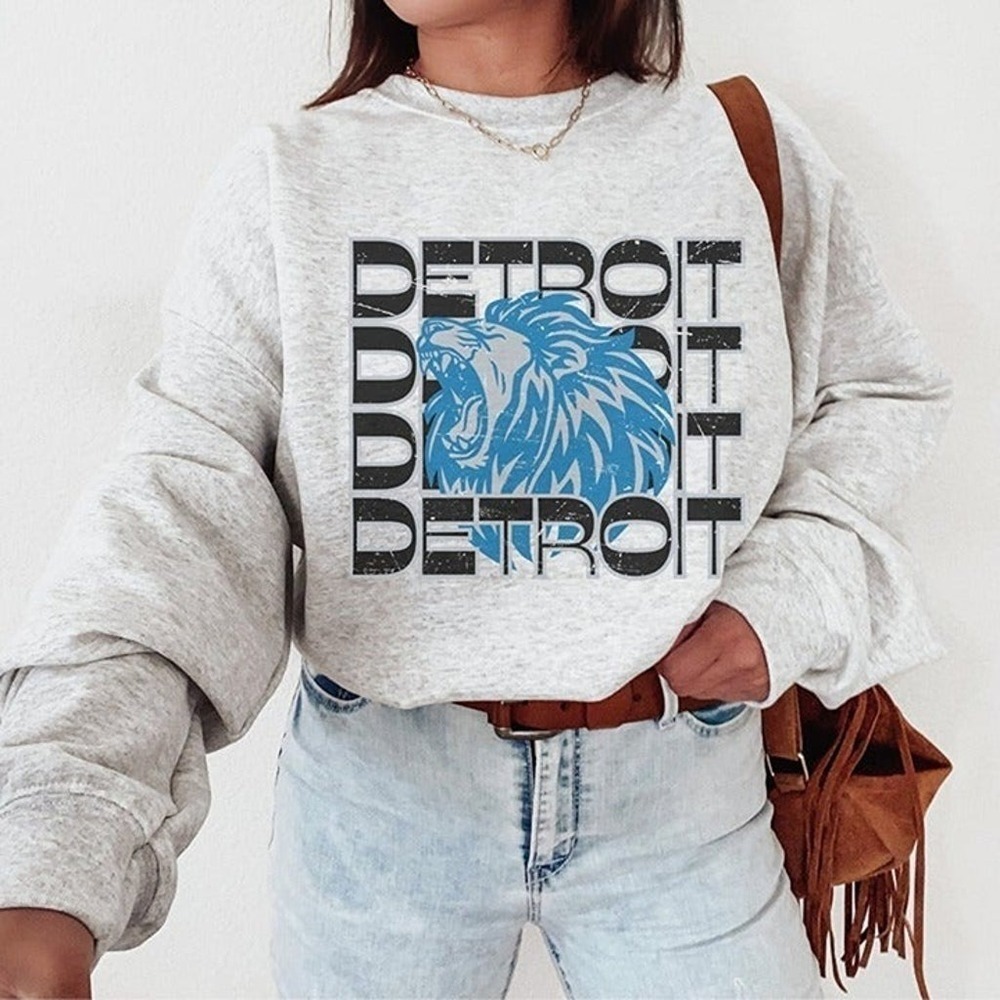Retro Detroit Lions Football Fan Sweatshirt